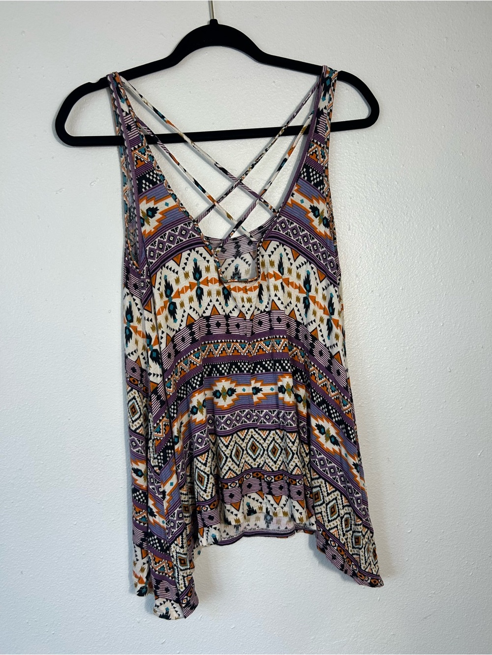 H.I.P. Women's Boho Tank Top Small Geometric Southwestern Aztec Strappy Back - Picture 8 of 8